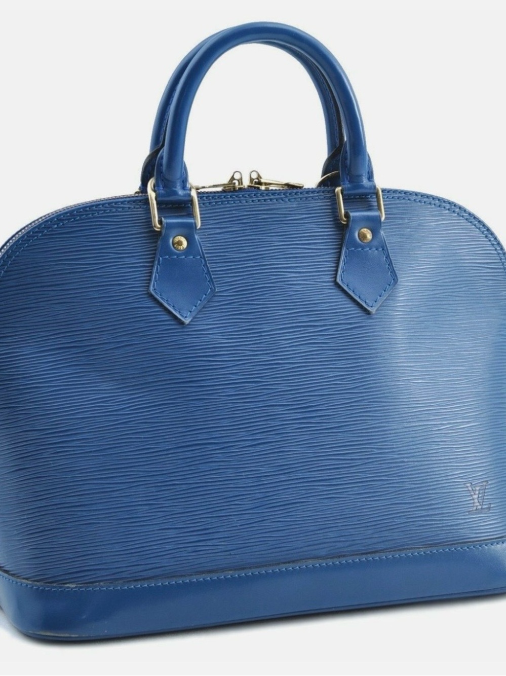 Louis Vuitton Epi Alma MM Satchel Toledo Blue